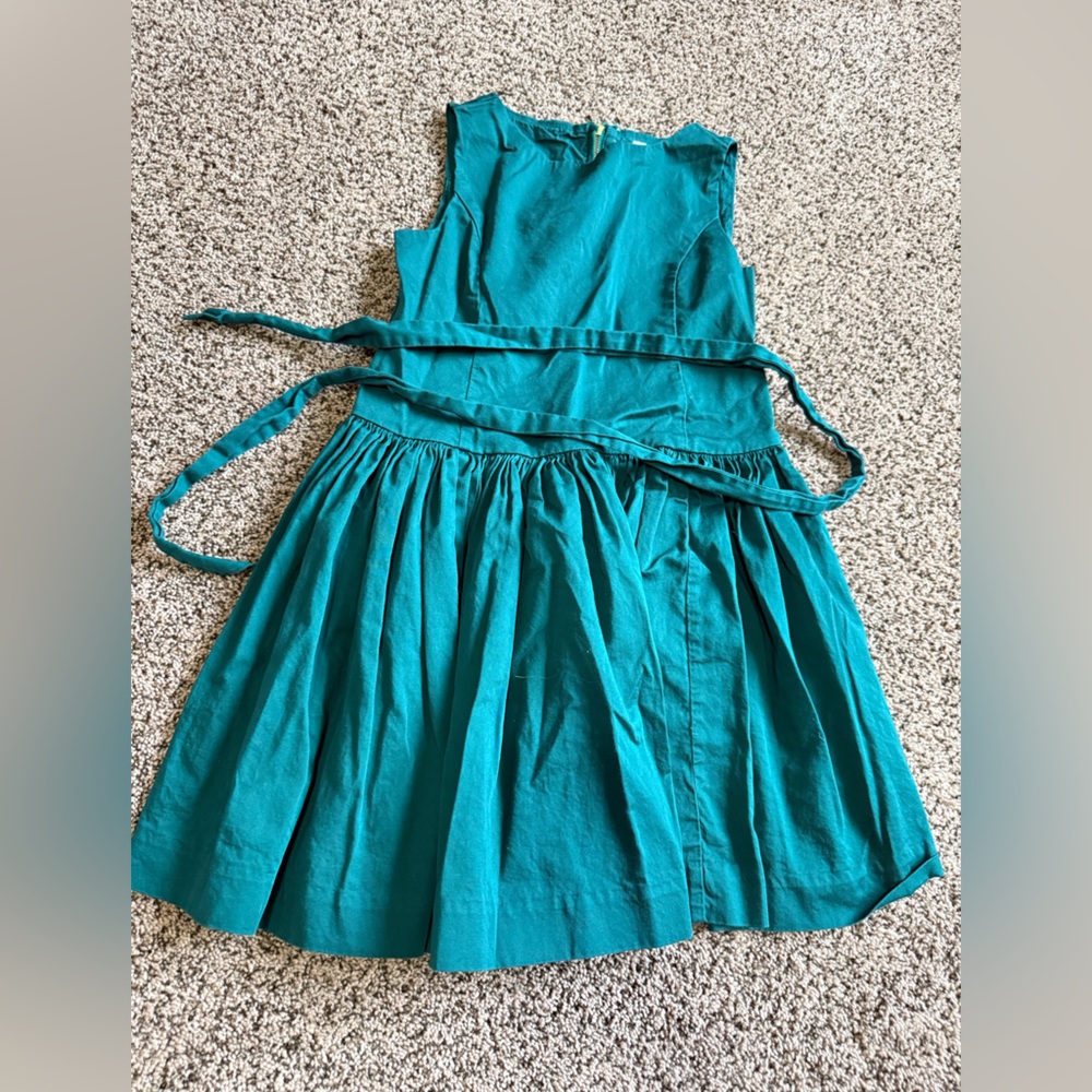Girls crewcuts size 7 emerald green tank top dress